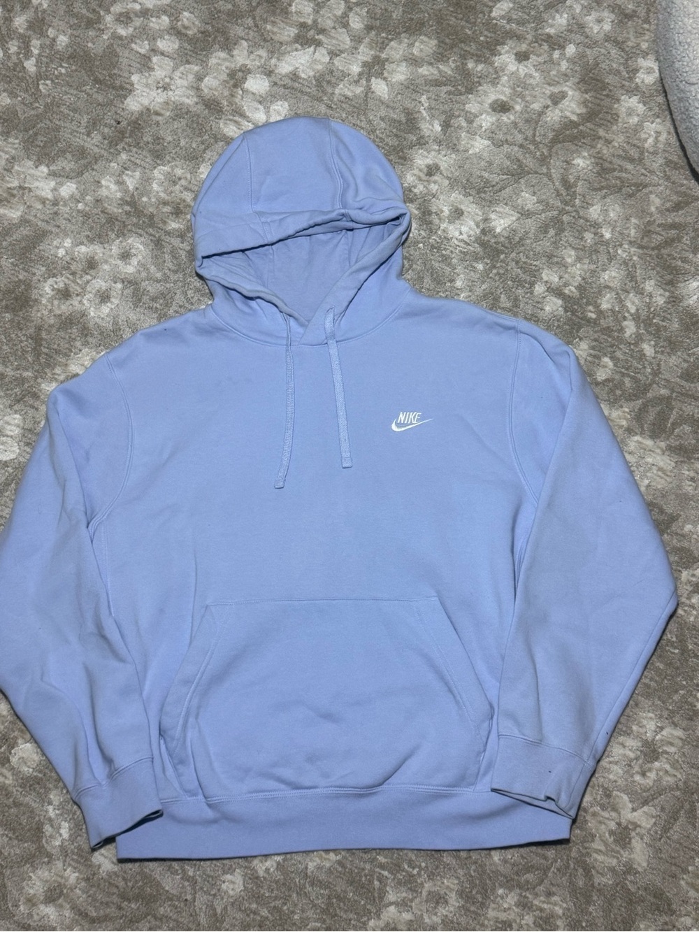 Nike Light Blue Hooded Sweatshirt with White Logo